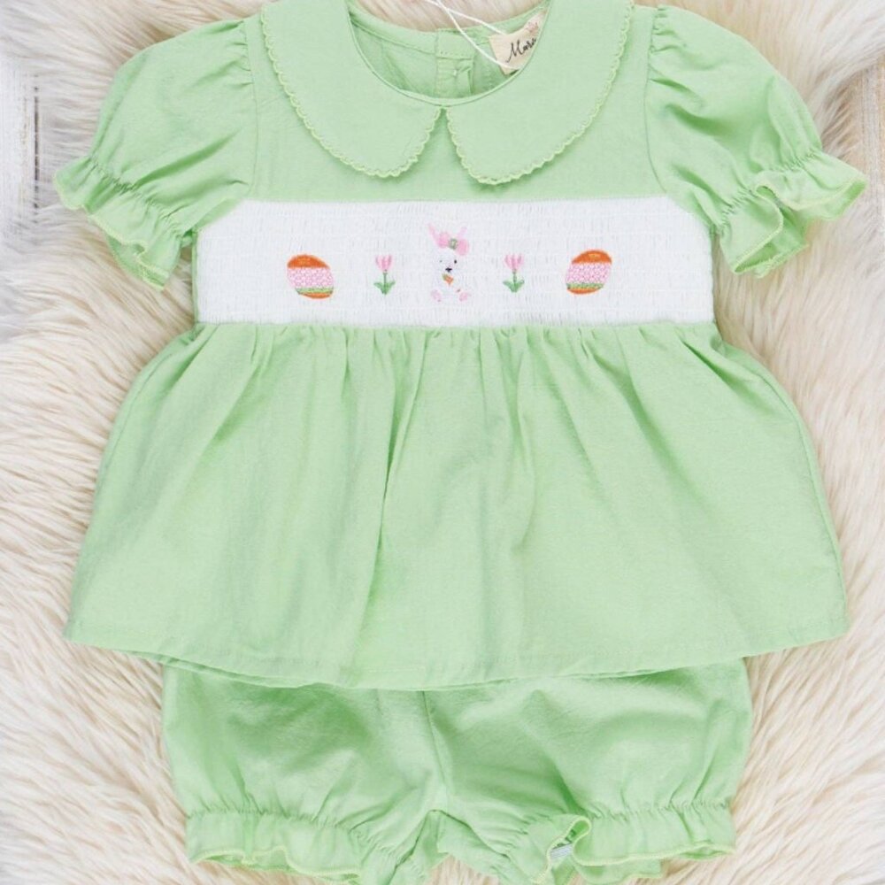 Soft Green Smocked Easter Bloomers